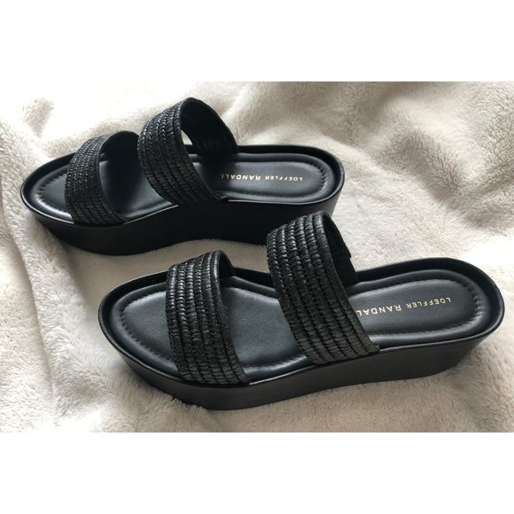 Loeffler Randall Black Luna Raffia Platform Sandal - Picture 11 of 11